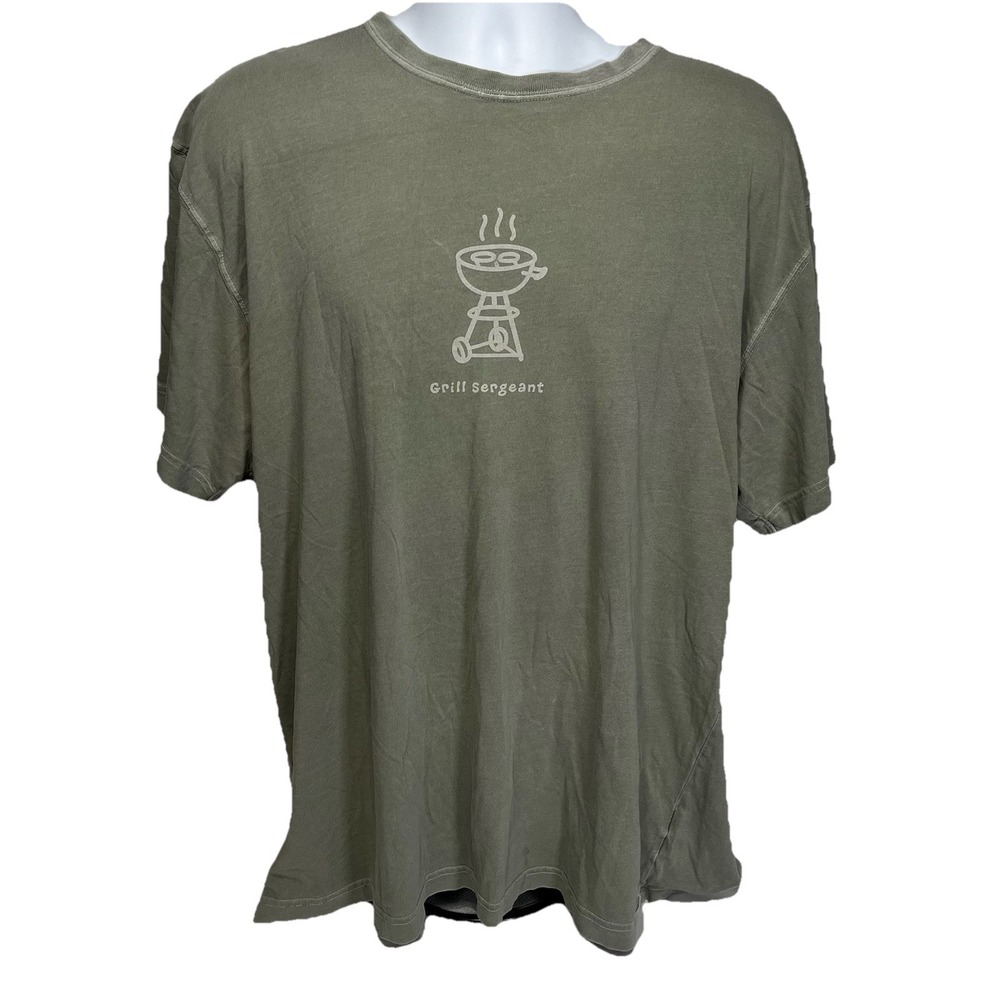 LIFE‎ IS GOOD T-SHIRT MEN'S XL GRILL SERGEANT DAD BIG LOGO S/S COOKING